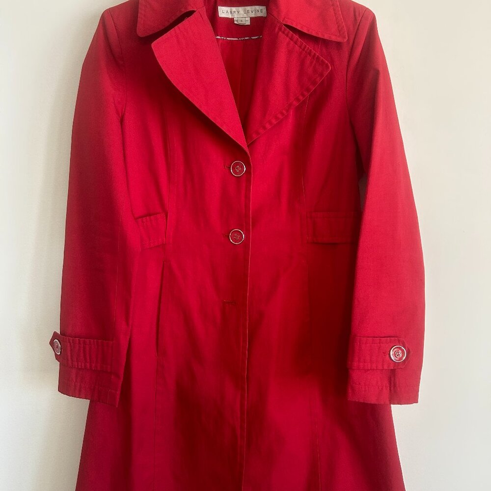 Larry Levine Red Woman's Long Length Spring Jacket
